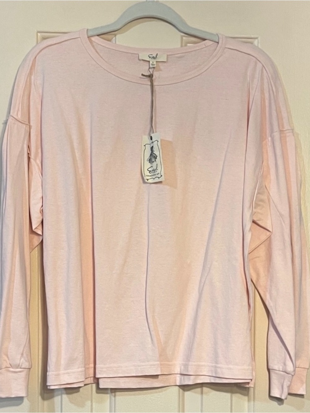 Easel Soft Pink Long Sleeve Top - Sz S NWT
